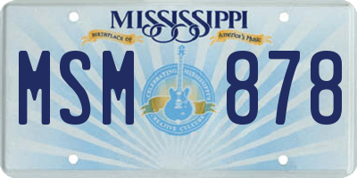 MS license plate MSM878