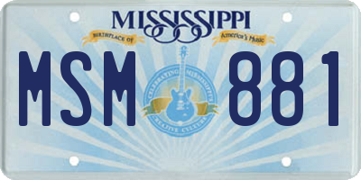 MS license plate MSM881