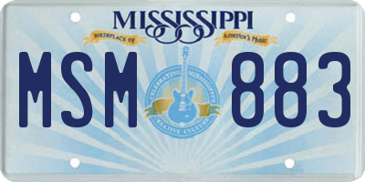 MS license plate MSM883
