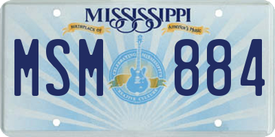 MS license plate MSM884
