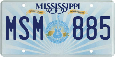 MS license plate MSM885