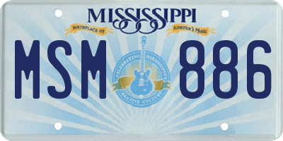 MS license plate MSM886