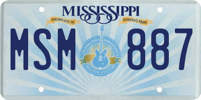 MS license plate MSM887