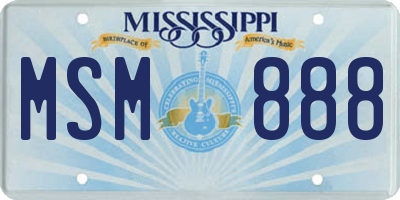 MS license plate MSM888