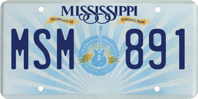 MS license plate MSM891