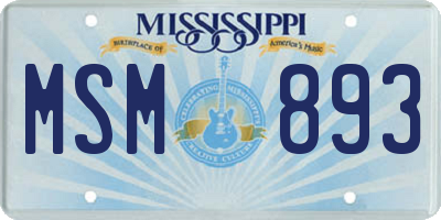 MS license plate MSM893