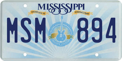 MS license plate MSM894