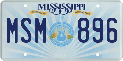 MS license plate MSM896