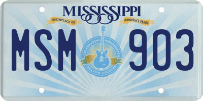 MS license plate MSM903