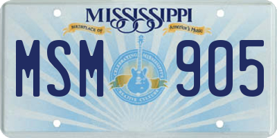 MS license plate MSM905