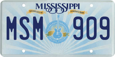 MS license plate MSM909