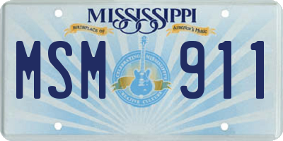 MS license plate MSM911
