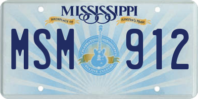 MS license plate MSM912