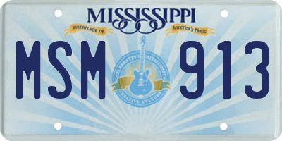 MS license plate MSM913