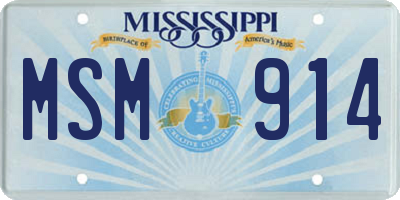 MS license plate MSM914