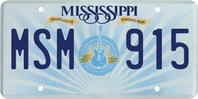 MS license plate MSM915