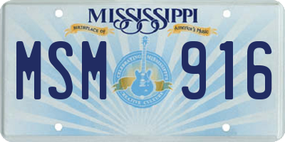 MS license plate MSM916