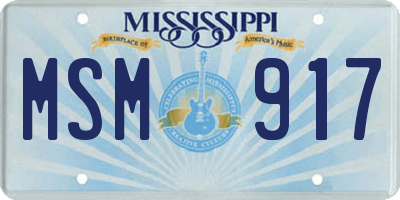 MS license plate MSM917