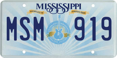 MS license plate MSM919