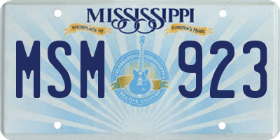 MS license plate MSM923