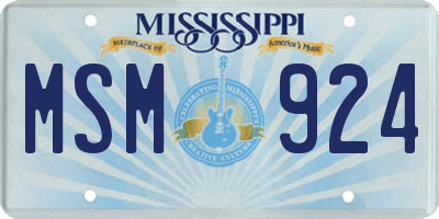MS license plate MSM924
