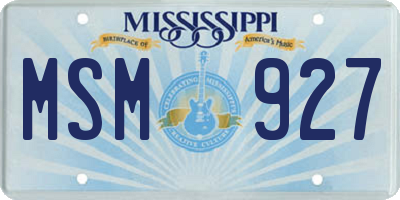 MS license plate MSM927