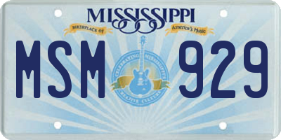 MS license plate MSM929