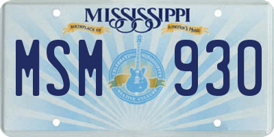 MS license plate MSM930