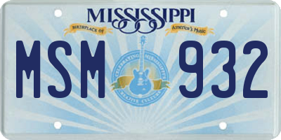 MS license plate MSM932