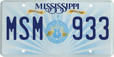 MS license plate MSM933