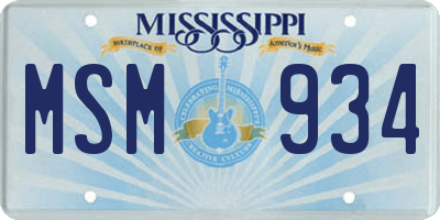 MS license plate MSM934