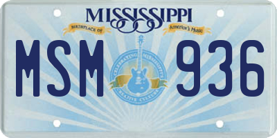 MS license plate MSM936