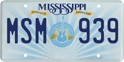 MS license plate MSM939