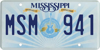 MS license plate MSM941