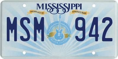 MS license plate MSM942