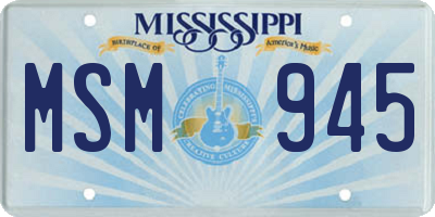 MS license plate MSM945