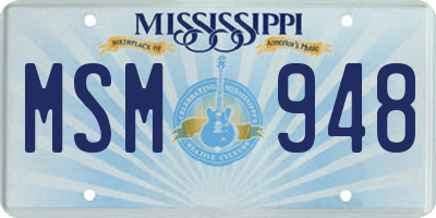MS license plate MSM948