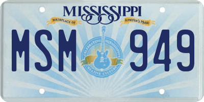 MS license plate MSM949