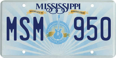 MS license plate MSM950