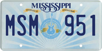 MS license plate MSM951