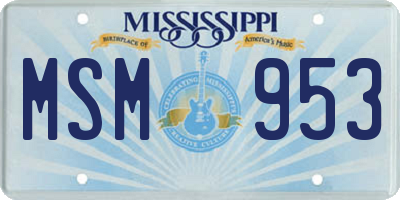 MS license plate MSM953