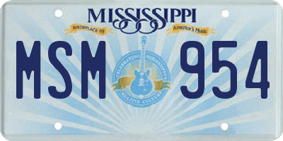 MS license plate MSM954
