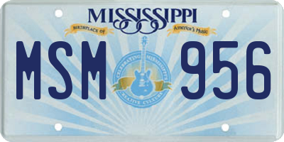 MS license plate MSM956
