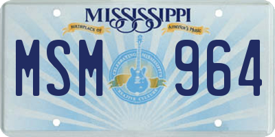 MS license plate MSM964