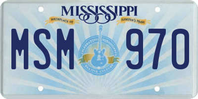 MS license plate MSM970