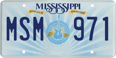MS license plate MSM971