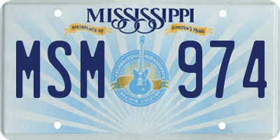 MS license plate MSM974