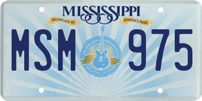 MS license plate MSM975