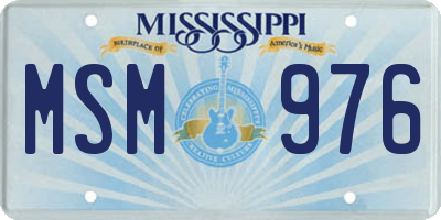 MS license plate MSM976
