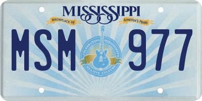 MS license plate MSM977